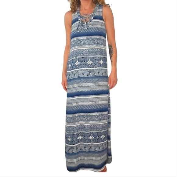 *NWT Love Reign As You Wish Clothing Maxi Dress Small Blue - Picture 1 of 8